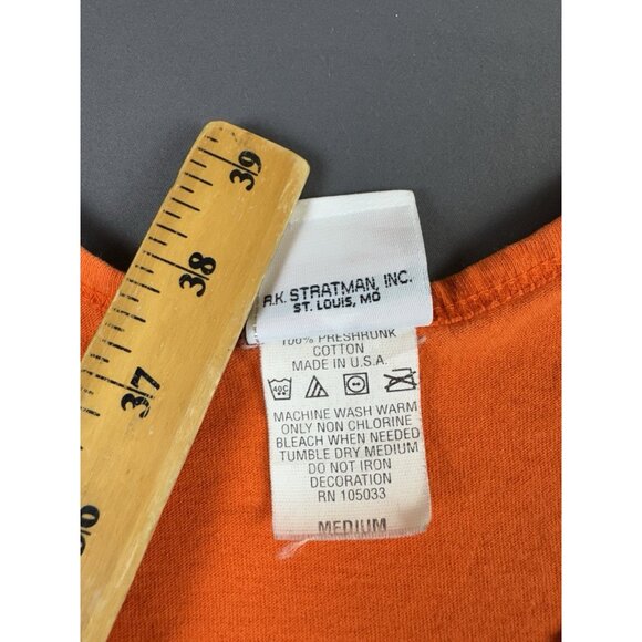 Rare Vintage Y2K Harley Davidson Ft. Myers Florida Art Orange Tank Top USA Made - Picture 8 of 10